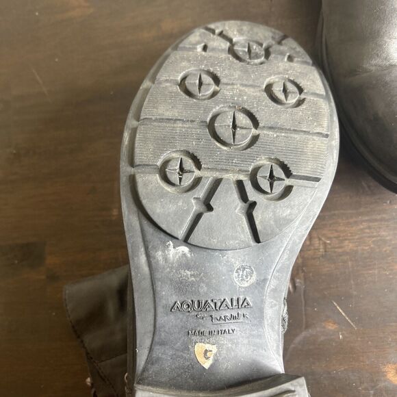 Aquatalia Womens Gray Suede Buckle Block Heels Ankle Boots Shoes Size 10 - Picture 5 of 15